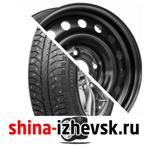 Колесо в сборе Bridgestone Ice Cruiser 7000 S 185/65 R15 T 88 + ТЗСК Тольятти Huyndai Solaris/Kia Rio 6xR15 4×100 ET48 DIA54.1 Черный в Ижевске